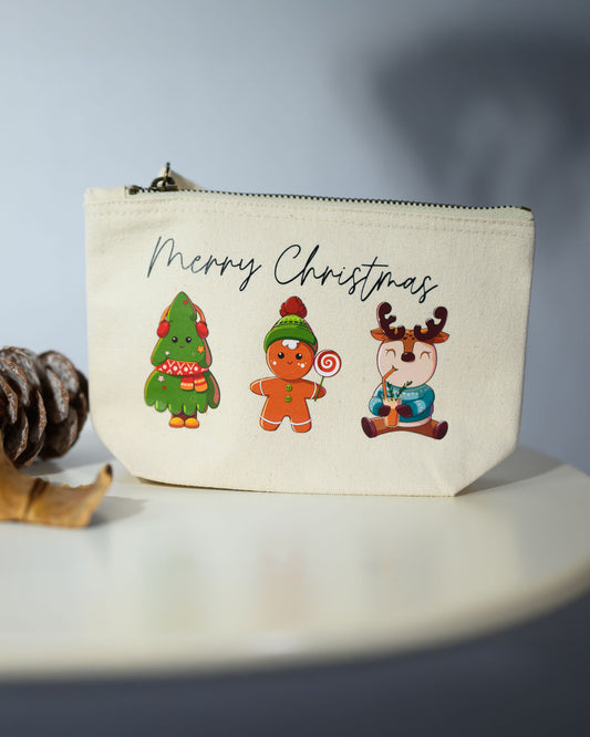 Canvas Accessoires-Tasche „Merry Christmas“